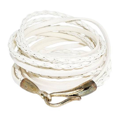 Brazalete enrollable blanco 98cm plateado